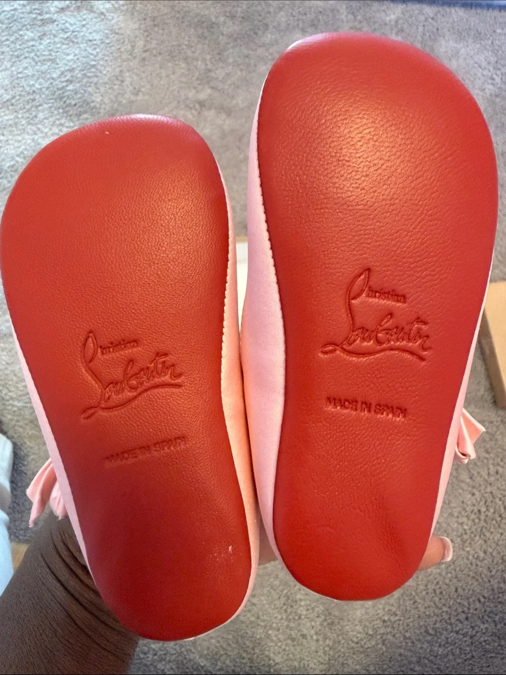 Christian Louboutin shoes for baby soft pink size 19